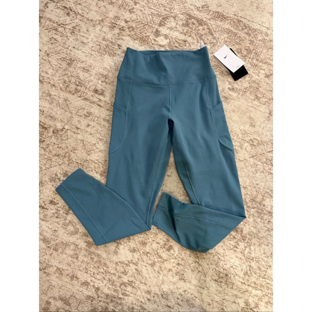 NWT Nike Women's Pull-On Dri-Fit One High-Waist 7/8 Leggings Smokey Blue Medium